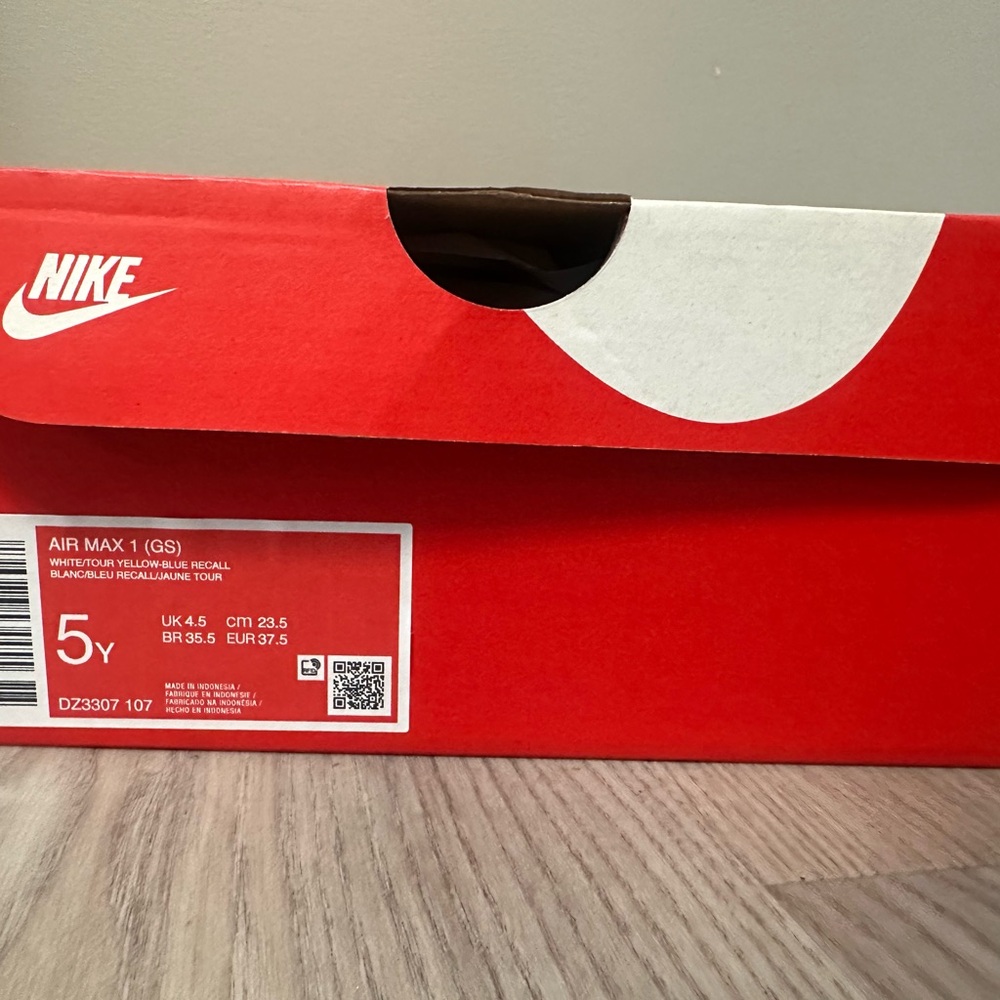 Nike Air Max 1 Grade School - White & Navy - Picture 4 of 4